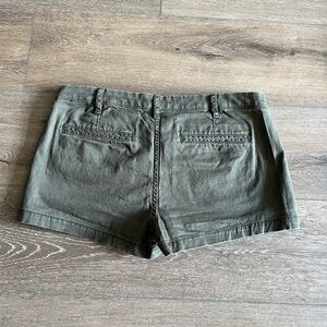 Express Olive Green Low Rise Mini Shorts